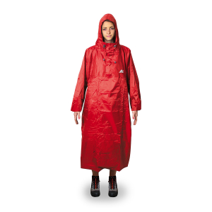 PONCHO Impermeabile Termosaldato di Colore Rosso