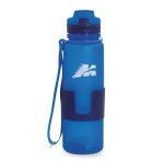 water bottle in platinum silicone 650 ml colour blue