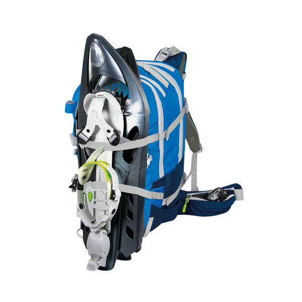 Zaino PRO LEVEL 30 Da Sci Alpinismo Colore Blu Azzurro con Cinghie Frontali Porta Ciaspole